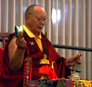 Tibetan Rinpoche <span class='credit'>Photo By: Kristen Sonnenberg | Photo Editor</span><span class='description'>Ven. Khenpo Karthar Rinpoche performed a public empowerment and blessing for Ferris students and the Big Rapids community Monday evening in the Dome Room.</span>